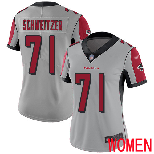Atlanta Falcons Limited Silver Women Wes Schweitzer Jersey NFL Football #71 Inverted Legend->youth nfl jersey->Youth Jersey